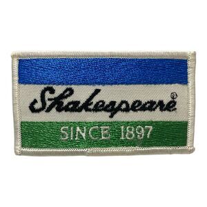 Shakespeare Since 1897 Vintage Fishing Patch Blue White Green 3.5 Inch X 2 Inch